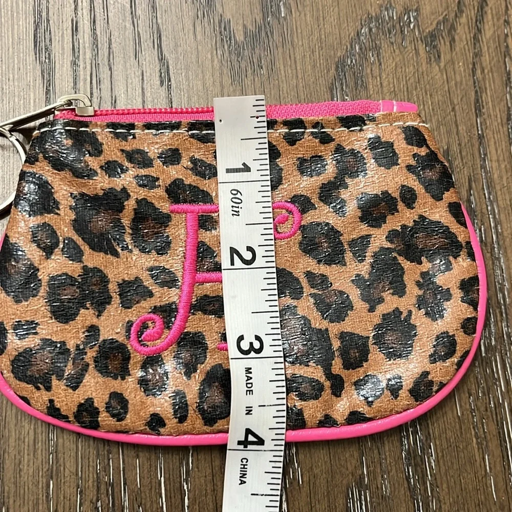 Cheetah leopard print H monogram credit card holder coin wallet bag